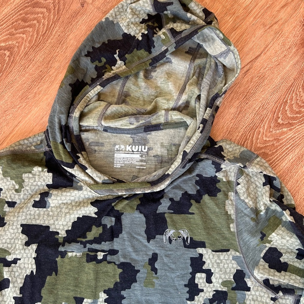 KUIU Green and Black Camouflage long sleeve with hood